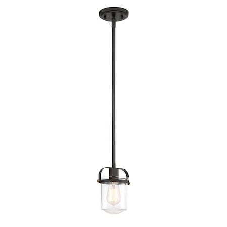 Designers Fountain Jaxon 60 Watt 1 Light Oil Rubbed Bronze Mini-Pendant with Clear Glass Shade 90630-ORB